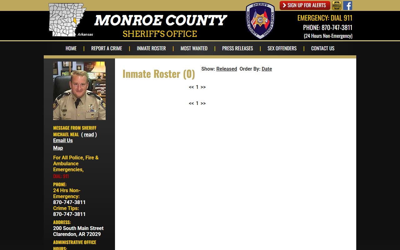 Monroe County inmate population current roster ordered by name